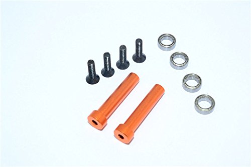 Axial Yeti (AX90026) & Yeti SCORE (AX90068) Upgrade Parts Aluminum Steering Assembly Posts With Bearings - 2 Pcs Set Orange