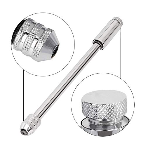 Hakkin 5-Piece Titanium Taps Drill Set Taps Die Set Hand Taps Set Machine Tap M3-M8 with Tool Holder Adjustable T-Handle Tap Cutter Wrench - Thumbnail 5