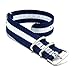 CIVO Watch Bands Premium Ballistic Nylon Watch Strap Stainless Steel Buckle (20mm, Navy/Ivory)