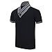 YTD 100% Cotton Mens Casual V-Neck Button Slim Muscle Tops Tee Short Sleeve T- Shirts (US Small, Black)