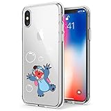 iPhone 10 CASE,iPhone X CASE, Stitch Playing Bubble 3D Printed Soft Clear Cute Case