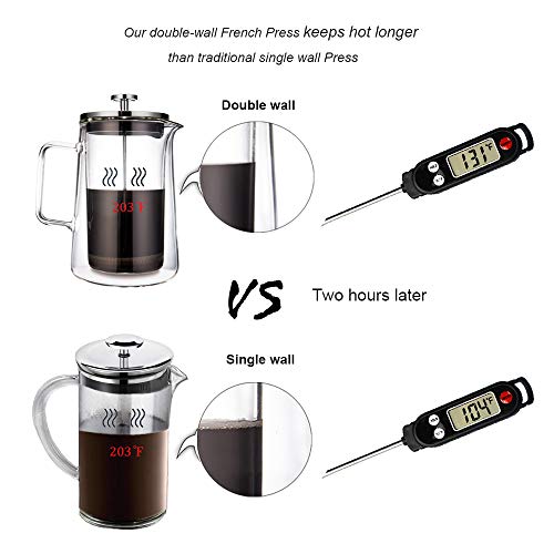 French Press Coffee Maker, Double Wall Vacuum Insulated Thermal