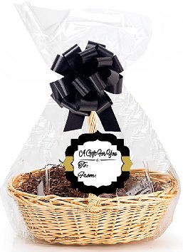 Black/Gold 2Pack Designer Cello Bags / Tags / Bows Cellophane Jumbo Gift Basket Packaging Bags Flat 30