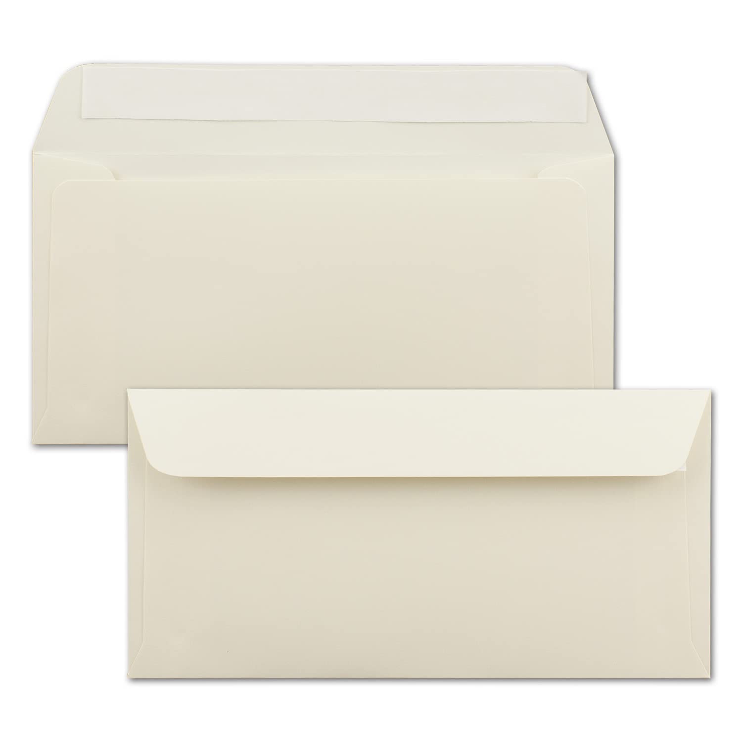 NEUSER PAPIER 150x envelopes DIN long 11 x 22 cm self-adhesive color: cream 90 grams per m² without window