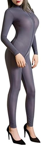 2018 Women Striped Sexy Bodysuit Zipper Long Sleeve Open Crotch Lingerie Jumpsuit
