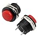 OCR AC 125V 6A AC 250V 3A Car Auto Momentary On/Off Switch Horn Switch For Car Push Round Button Switch 5pcs (Red Button)