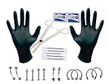 16G Piercing Kit, Body Piercing Kit Stainless Steel (Ear, Eyebrow, Nipple, Lip, Nose) 20 Pieces