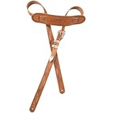 Fender STRAP - GRETSCH 6332 TOOLED RUSSETT, Natural, 49"-56" | Tooled leather with adjustable length and jeweled buckles for guitarists, performance and vintage style