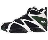 Reebok Kamikaze I Mid Basketball Shoes - White/Black/Green (Mens)