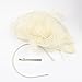 FeiYu Crafts Penny Mesh Hat Fascinator with Mesh Ribbons and Ivory Feathers