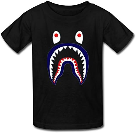 JUSTNICER Special Bape Shark Cotton Mens Unique Novelty Funny T Shirt Black