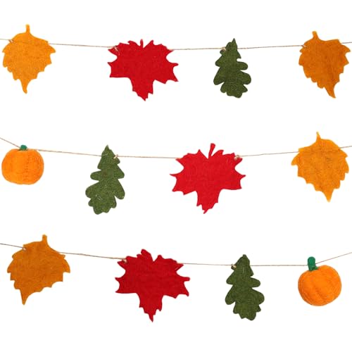 Talking Tables Autumn Fels Leaf Indoor Halloween String Lights Warm Glow Fun Decorations for Custome Decor Birthday NYE Party Home Decor, 16 LED Battery Operated, Light Length 2m