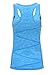 DISBEST Yoga Tank Top, Women's Performance Stretchy Quick Dry Sports Workout Running Top Vest with Removable Pads, Fluorescent Blue, XL/US 10