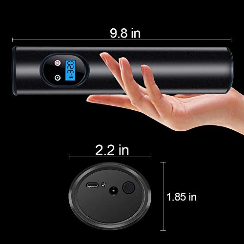 VSTM Portable Air Compressor Mini Air Tyre Inflator Hand Held Tire Pump 2000mAh with Digital LCD LED Light Rechargeable 12V Li-ion Battery 150PSI for Car Bicycle RV Tires and Other Inflatables