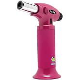 Whip-It! Ion Lite Torch, All Pink. Butane Torch Lighter, Refillable Cooking Torch with Adjustable Flame, Safety Lock for Soldering, Kitchen, Welding