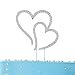 LOVENJOY Gift Boxed Two Hearts One Love Rhinestone Wedding Cake Topper Silver