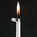 Navpeak Long Strip Refillable Butane Gas Cigarette Lighter Wheel Fire Starter for Men&Women (Butane Not Included) (Silver)