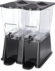 Carlisle 1085303 TrimLine Clear Economy Twin Base Beverage Dispenser, 6 gal. Capacity, Black