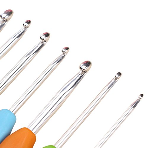 Hot Sale!Compia 16Pcs Multi Colour Crochet Hooks Yarn Knitting Needles Set Kit with Case Tool - Thumbnail 2