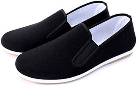 Aircee Men Chinese Traditional Old Beijing Shoes Kung Fu Tai Chi Rubber Sole Shoes Black