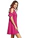 Milumia Women's Summer Cold Shoulder Ruffle Sleeves Shift Dress Rose L
