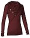 Merryfun Women's Sport Casual Long Sleeve Knitted Draped Button Blouse Top WRed,L