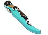 Soft Velvet Touch Waiters Double Hinge Corkscrew Wine Key Bottle Opener (Sky Blue)