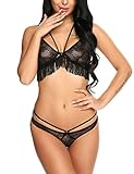 Avidlove Women Sexy Lace Lingerie Open Cup Bra Panty Set Babydoll Bodysuit