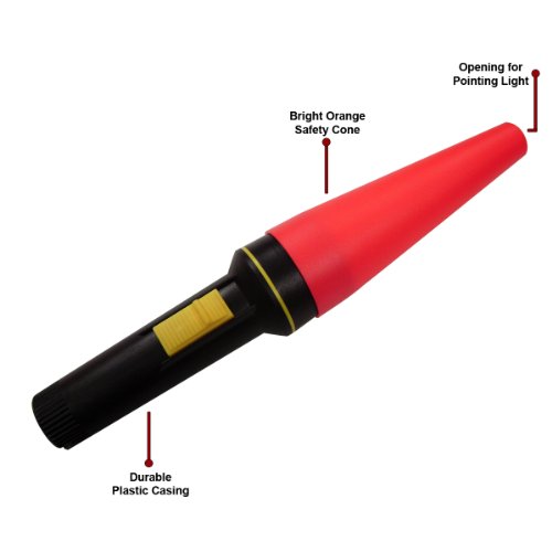 Dorcy 41-1482 Deluxe Signal Wand LED Flashlight with Safety Cone, 30-Lumens, Black Finish