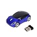 Mchoice 2.4GHz 1200DPI Car Shape Wireless Optical Mouse USB Scroll Mice for Tablet Laptop Computer (Blue)