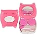 GCIYAEN Travel Cartoon Piggy Contact Lens Case Mirror Tweezer Stick Holder Box