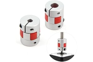 Yeebyee 5mm to 8mm Bore Aluminium Plum Flexible Shaft Coupling Servo Stepper MotorJaw D20xL25 Connector Flexible Shaft Couplers for 3D Printer/CNC Machine/DIY Encoder, 2pcs/Pack (5mmx8mm)