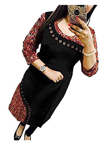 apple creation latest partywear readymade a-line cotton printed selfie kurti for women