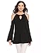 Zeagoo Women Long Sleeve Cold Shoulder Halter Neck Keyhole Swing Tunic Shirt Top