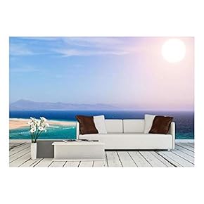 Sandy Beach on The Island of Fuerteventura, Canary, Spain - Removable Wall Mural | Self-Adhesive Large Wallpaper - 66x96 inches