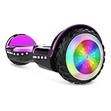 HYPER GOGO Hoverboard, Off Road All Terrain Hoverboards with Bluetooth Speaker, Colorful LED Light Wheels, UL Certified,6.5 inches Self Balancing Scooter,Purple