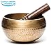 Portable Tibetan Singing Bowl Set 3.5 inch - Meditation Bowl, Chakra Healing, Gong, and Spiritual Gifts - Sound Bowl Meditation Hammered Design - Frequency Healing Device - Perfect Size for Travel