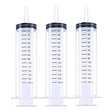 6 Pack 150ml Syringes, Large Plastic Garden Indutrial Syringe, Great for Scientific Labs, Measuring, Watering, Refilling, Filtration Multiple Uses