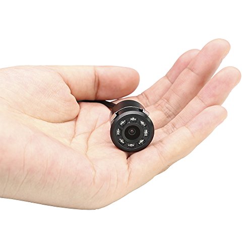 Vehicle Backup Camera,RAAYOO L003 Night Version Flush Mount Car Reverse Parking Camera Cam with 8 Infrared led,12V power system