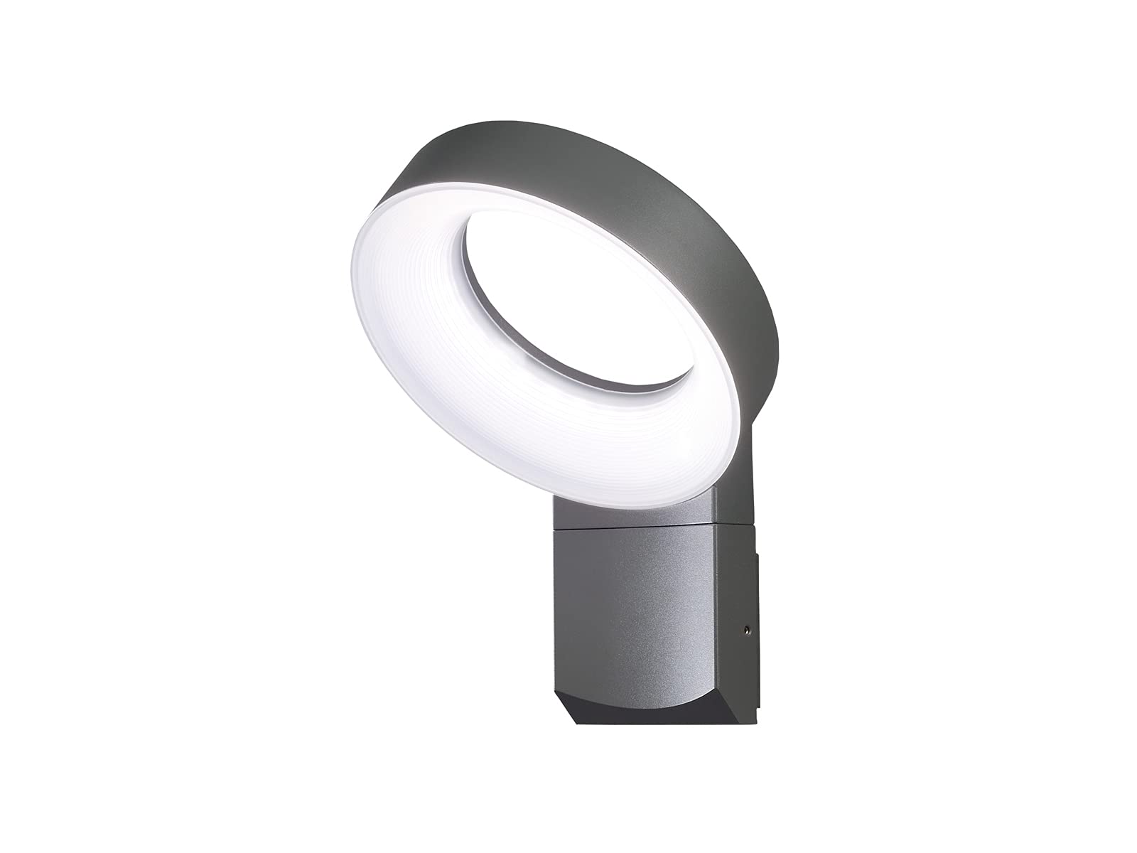 Konstsmide Outdoor Wall Lights/Asti Halo Down Modern Outdoor Wall Lantern/High Power 30 x 0.6 W LED Wall Lamp/Opal-Frosted Shade/Aluminium/IP44/Outside Light Anthracite, 26 x 23.5 x 35.5 cm