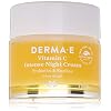 DERMA E Vitamin C Intense Night Cream, 2 oz, Cream White