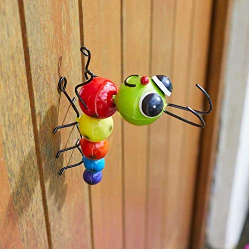 Garden Mile Crazee Caterpillar Metal Garden Ornaments Wall Decor Large Hanging Animal Garden Ornaments Outdoor Wall Art For Walls Fences Shed Metal Wall Art For Outside Yard Patio Etc