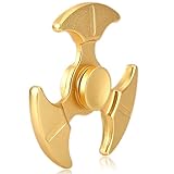 Aluminum Metal Golden Fidgets Spinner Toy, Christmas Holiday Gift, Anti-Anxiety Hand Tri-Spinner for Thanksgiving, Beruth Stress Reducer Relief, Increased Focus, Perfect for Autism ADD and ADHD Kids