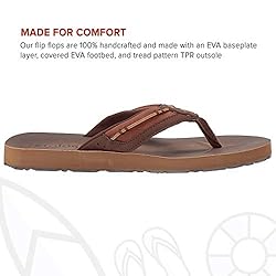 Flojos Men's Trio Flip-Flop, Brown, 8