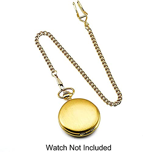 Boilly Clip Pocket Watch Chain Watch Vintage Metal Alloy Chain Accessory for Your Pocket Watch (Black/Silver/Bronze/Gold)