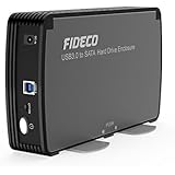 FIDECO 3.5" Hard Drive Enclosure, USB 3.0 to SATA Aluminium External Hard HDD Case with Built-in Cooling Fan Support UASP and 10TB Drives for 3.5/2.5 Inch HDD SSD Tool-Free (3.5 Hard Drive Enclosure)