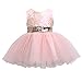 HOTONE Newborn Toddler Baby Girls Floral Sleeveness Lace Princess Dresses Tutu Sundress (6-12M, Pink)
