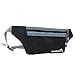 OrrinSports 3 Zippers Water Resistant Polyester Sports Fanny Pack with Waist Belt Black