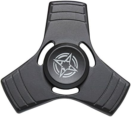 Fidget Spinner - Metal EDC Tri-spinner Hand Spinner Helps Focusing Fidget Toys Help Giving Up Smoking ADHD OCD Meditation Boring Relax and De-stress - Focus Toy for Kids &amp; Adults (Black)