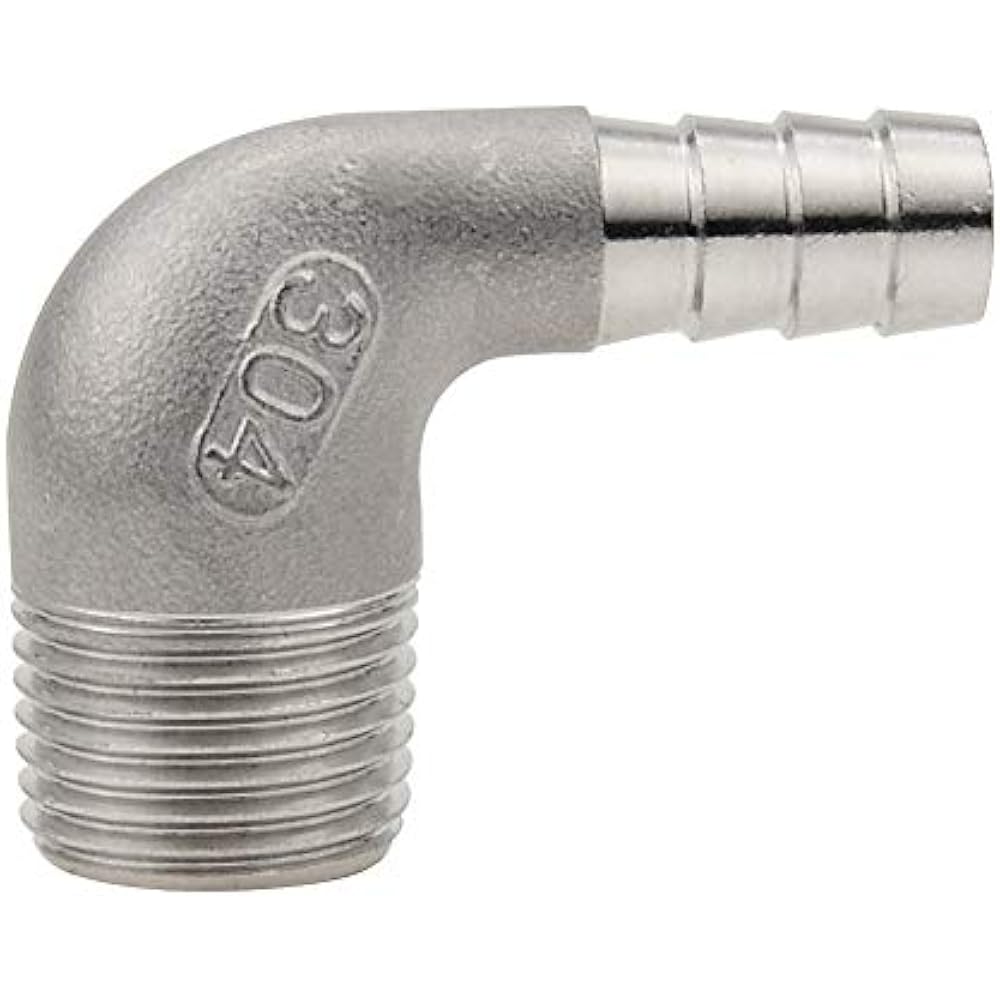 Pack of 5 Beduan Stainless Steel 3/8 Hose Barb to 1/2 Male NPT Home